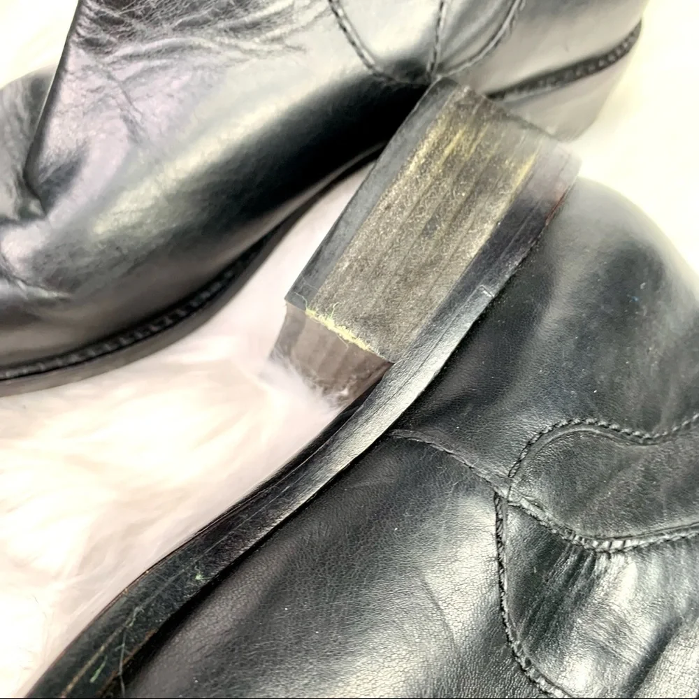 COACH Downtown Chic Luxury Minimalist Black Leather Jesika Moto Boot, 9B